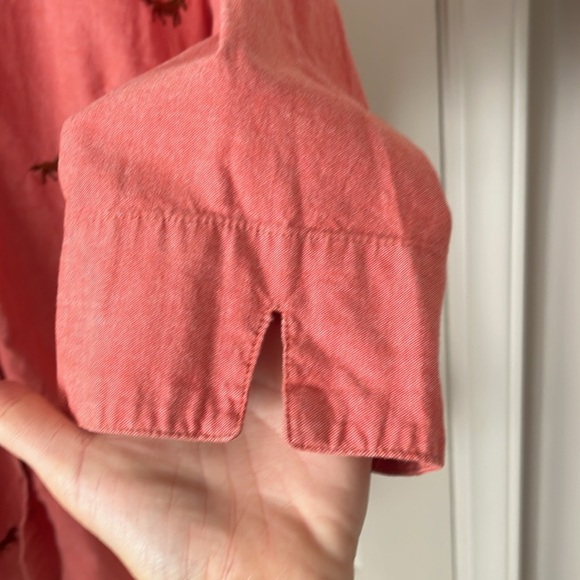 LEMON GRASS coral cotton Button-Up Shirt Horse Embroidery Rodeo western novel L - Picture 5 of 8